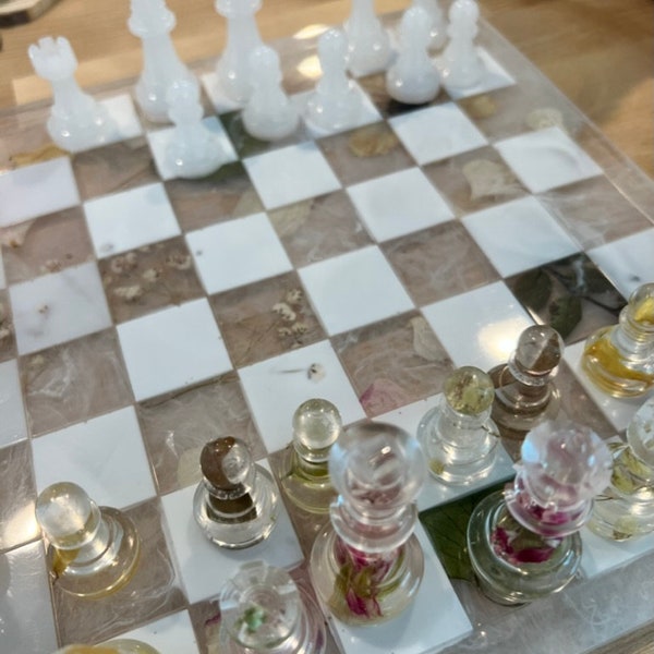 Wedding Flowers Preservation | Resin Chessboard | Bridal Bouquet Preservation | Pressed Flower Art | Unique Flower Preservation