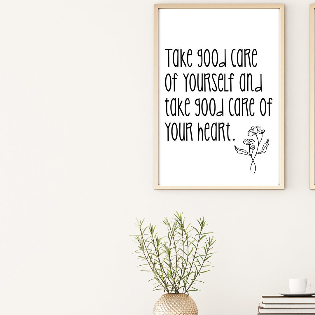 Take Good Care of Yourself and Take Good Care of Your Heart Etsy