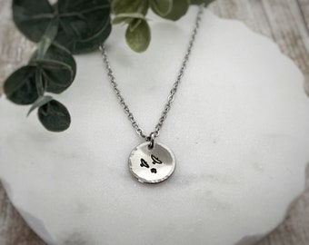 Hand-Stamped Soaring Birds Necklace - Personalized Flying Bird Pendant - Birdwatcher Nature Jewelry Gift