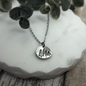 Tiny Forest Necklace - Evergreen Tree Necklace - Spruce Tree Necklace - Pine Tree Necklace - Cedar Tree Necklace - Forest Gifts