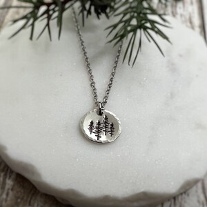 Tiny Woodland Trees Necklace  - Forest Necklace - Spruce Tree Necklace - Pine Tree Necklace - Cedar Tree Necklace - Evergreen Tree Gifts