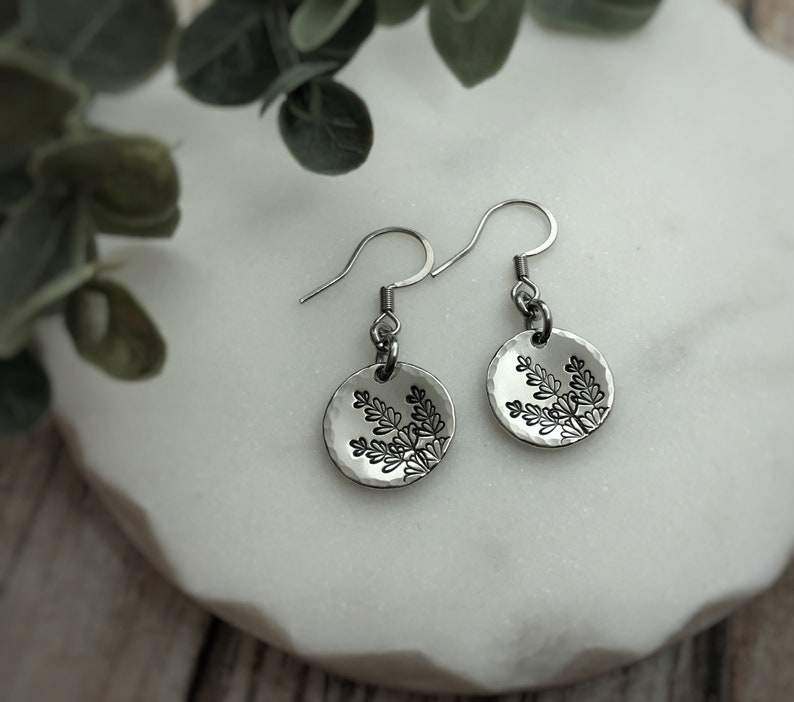 Lavender Earrings Dangle Earrings Botanical Earrings Gifts for Her Floral Jewelry Detailed Lavender Sprig Earrings image 1