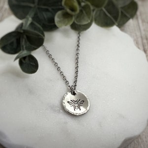 Tiny Honey Bee Necklace - Handmade Bumblebee Pendant - Personalized Bee Lover Gift for Women
