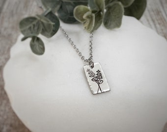 Lavender Sprig Necklace - Lavender Gifts - Botanical Jewelry - Gardening Gift for Women - Flower Necklace