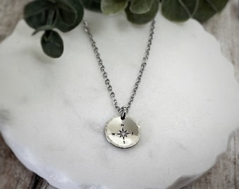 Adventure Compass Necklace - Compass Pendant - Adventure Awaits - Compass Necklace Women - Hiker Gift