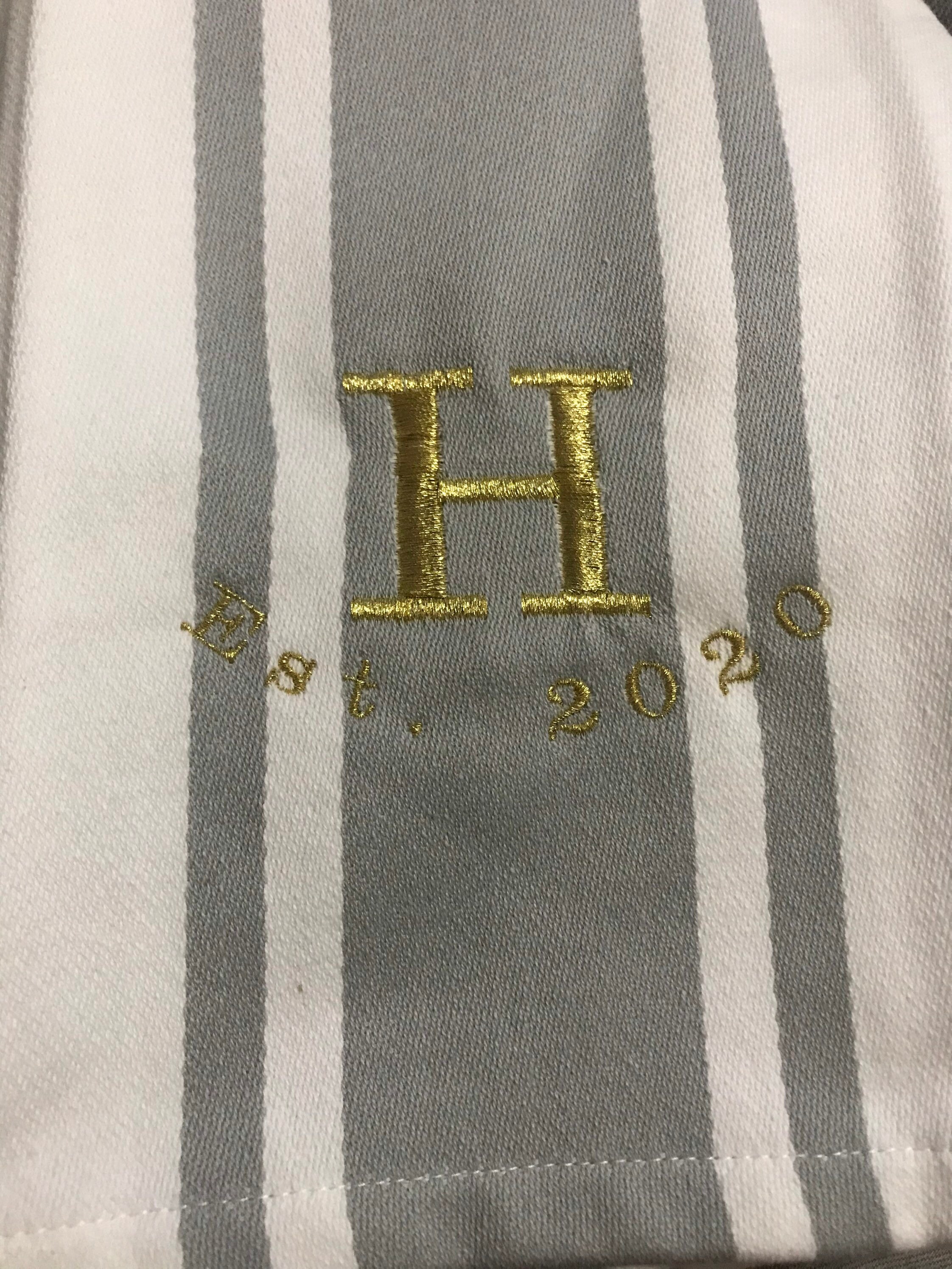 Customised Monogrammed Tea Towel With Initials in Copper/rose - Etsy