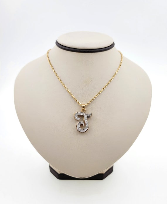 Collana lettera J in oro bianco 18k con diamanti | GV