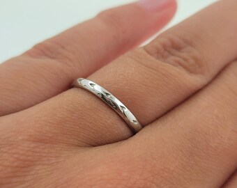 アンティーク 1920年代 ハンドメイド 18K ホワイトゴールド 結婚指輪