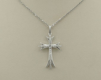 St. Benedict Crucifix Cross Pendant In Solid 10k White Gold - 1.30 Inch Protection Charm - View #10