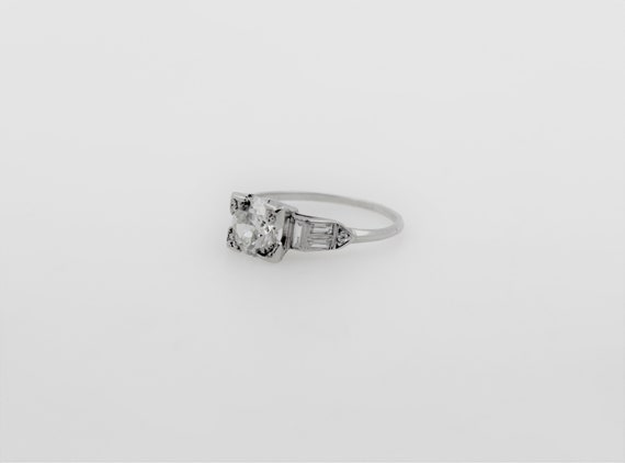 Vintage 1930s Handmade Platinum Diamond Engagemen… - image 5