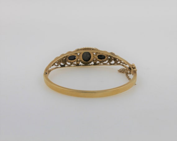 Vintage 1950s Handmade 14K Yellow Gold Black Star… - image 2