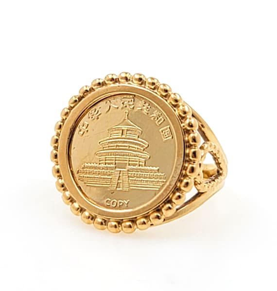 Panda coin ring - Gem Panda coin ring - Gem