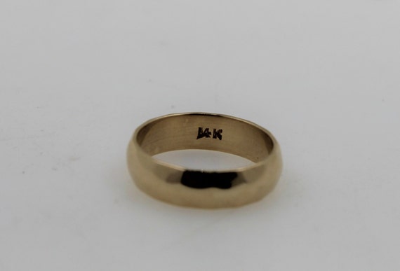 Vintage 1960s Handmade Solid 14K Wedding Band Ring - image 4