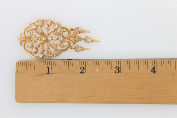 Vintage 1940s Handmade 14K Yellow Gold Diamond Ch… - image 3