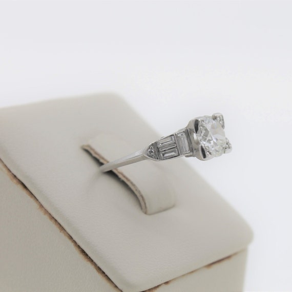 Vintage 1930s Handmade Platinum Diamond Engagemen… - image 3