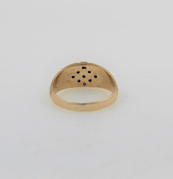 Vintage 1970s Handmade Solid 14K Yellow Gold Diam… - image 3