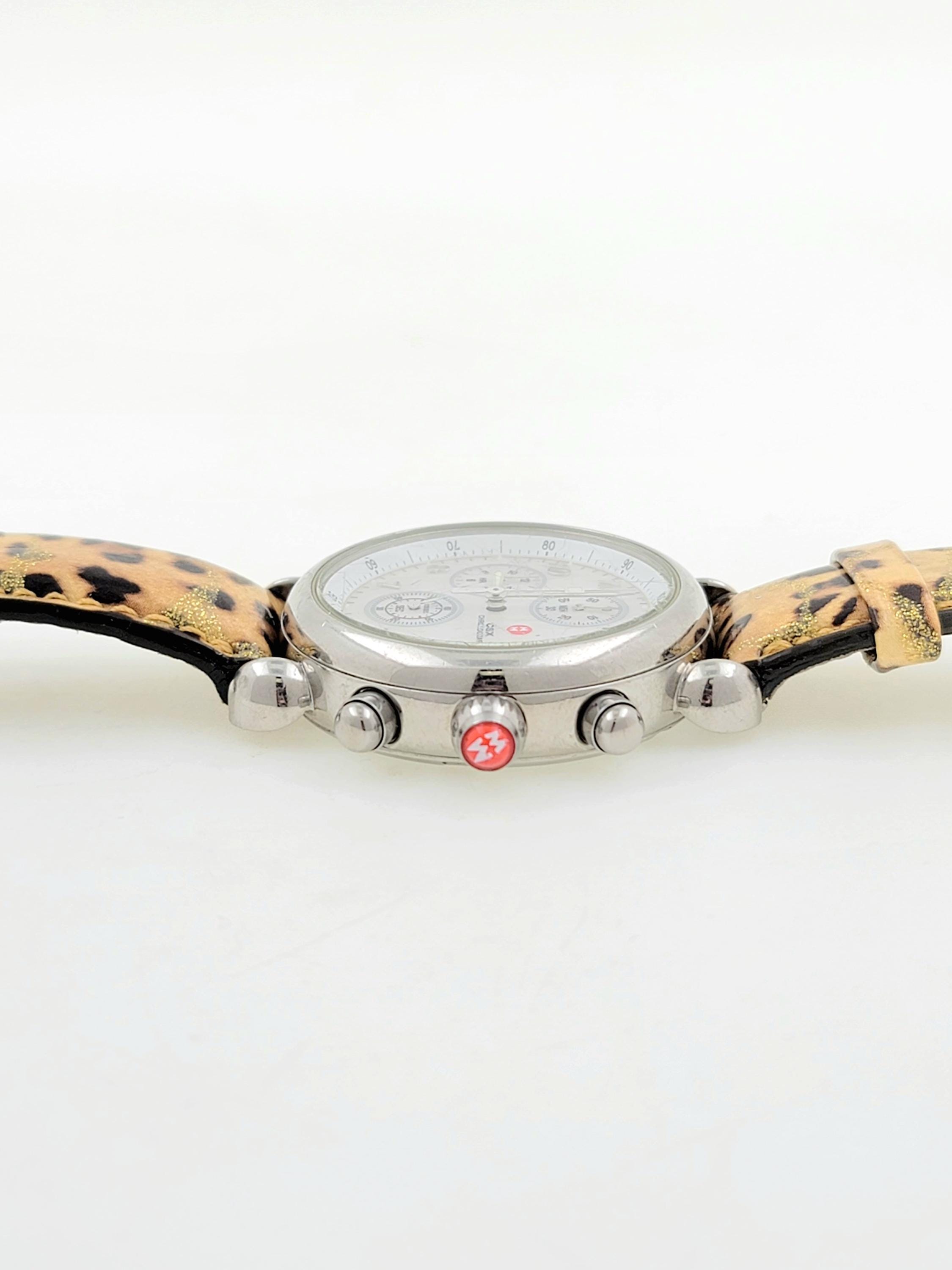 Michele Csx Chronograph Mother of Pearl Dial, Leather  display picture 1