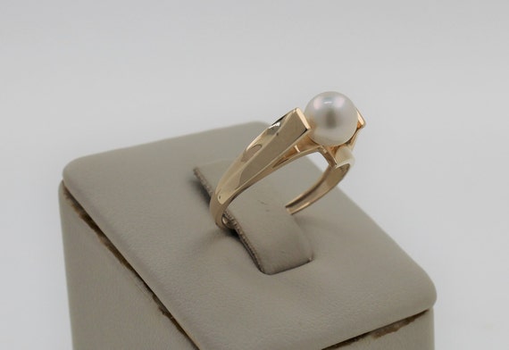 Vintage 1980s Handmade 14K Yellow Gold Real Pearl… - image 2