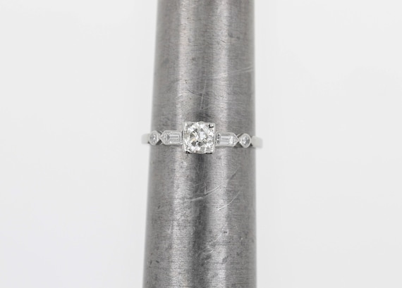 Antique 1920s Handmade Platinum Diamond Engagemen… - image 6