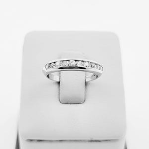 Antique 1930s Handmade Platinum Old European Cut Diamonds Wedding Band. Anniversary Ring.