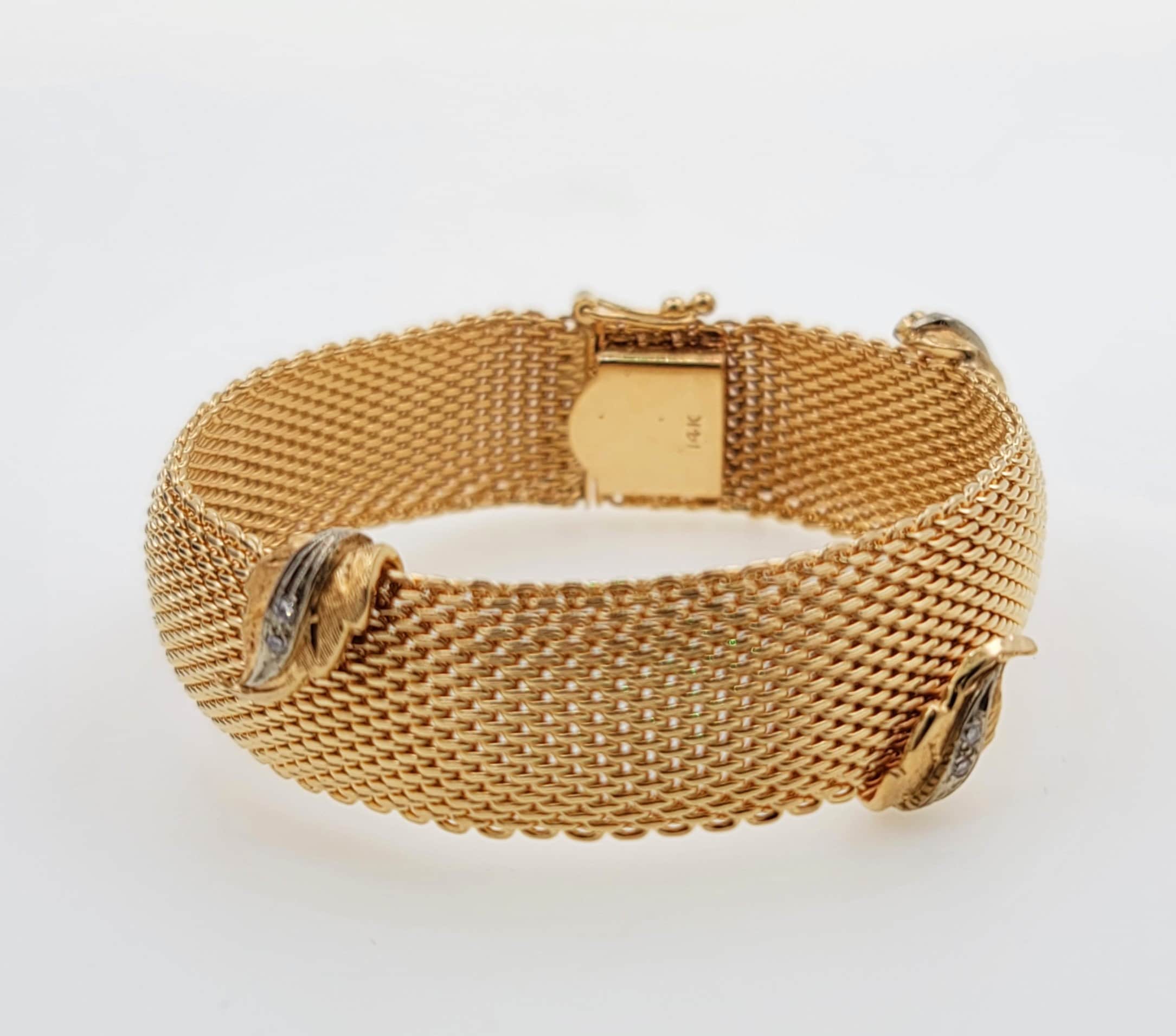 Vintage 1950s Handmade Solid 14K Yellow Gold 0.24ct Diamond
