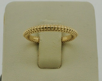 Beautiful Handmade 14K Solid Yellow Gold Milgrain Stacking Wedding Ring