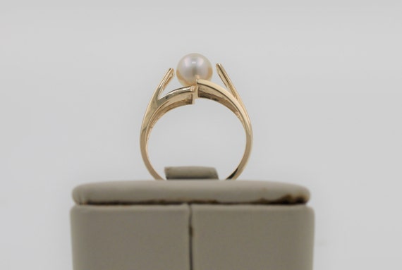 Vintage 1980s Handmade 14K Yellow Gold Real Pearl… - image 4