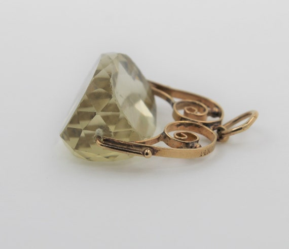 Vintage 1960s Handmade Solid 14K Yellow Gold Lime… - image 2