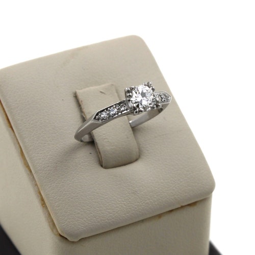 Vintage Platinum Diamond Engagement Ring Antique Engagement | Etsy