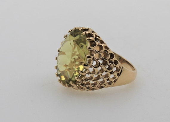 Vintage 1960s Handmade Solid 14K Yellow Gold Lime… - image 6
