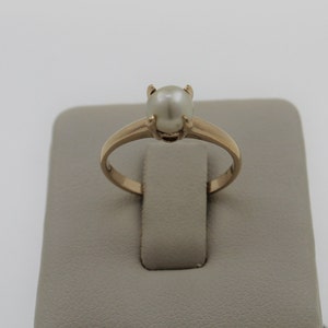 Vintage 1960s Handmade 14K Solid Yellow Gold Genuine South Sea Pearl Ring.
