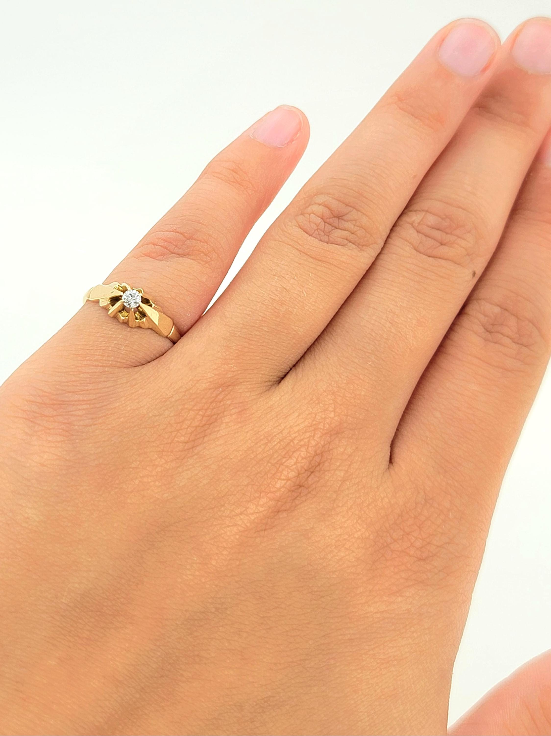 Anello Fidanzamento Vintage – Opale Simulato 5ct, Argento Placcato Oro Giallo 14K - Foto 3