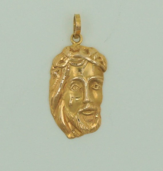 Vintage 1960s Handmade 18K Solid Yellow Gold Jesus