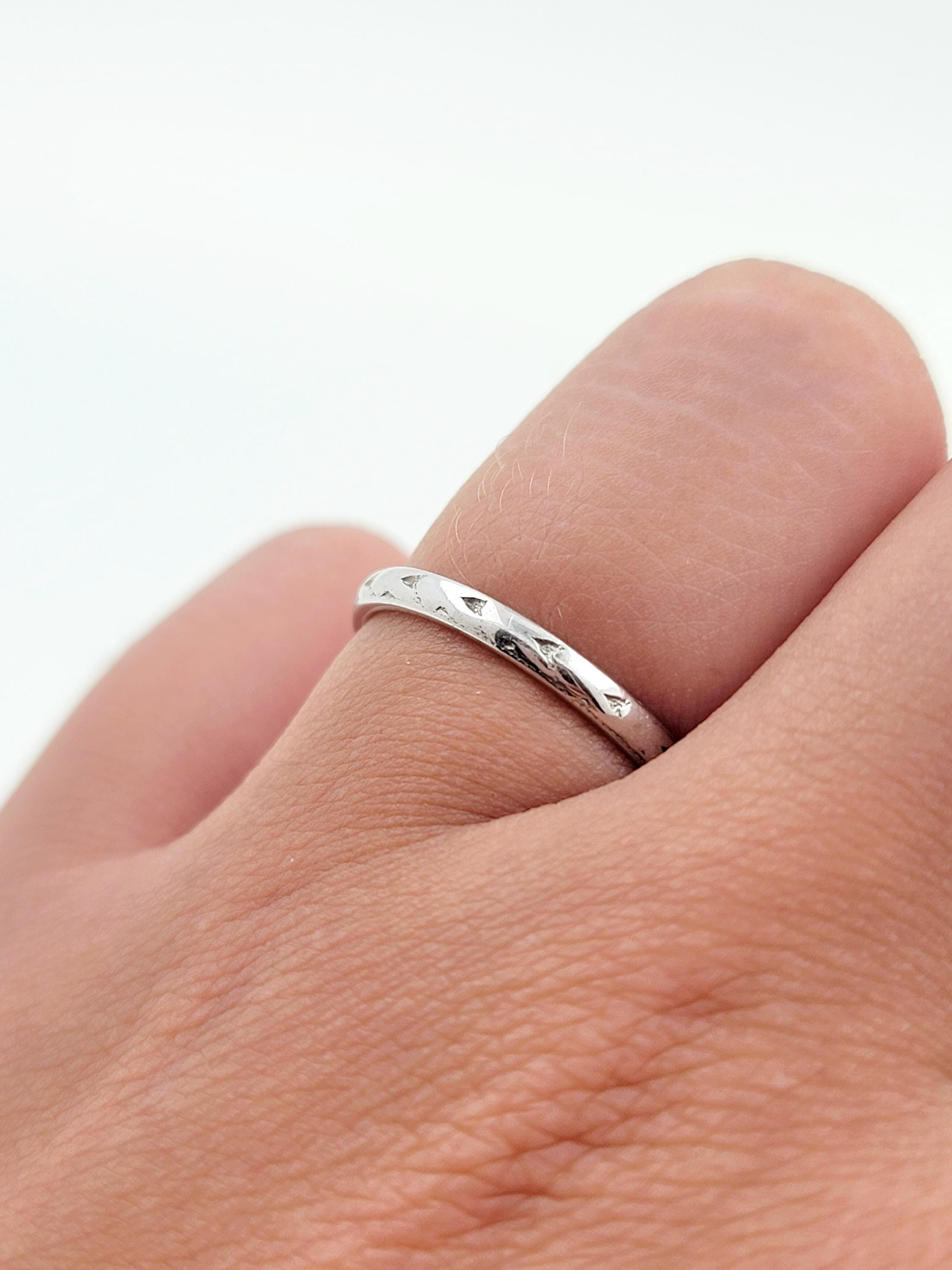 アンティーク 1920年代 ハンドメイド 18K ホワイトゴールド 結婚指輪