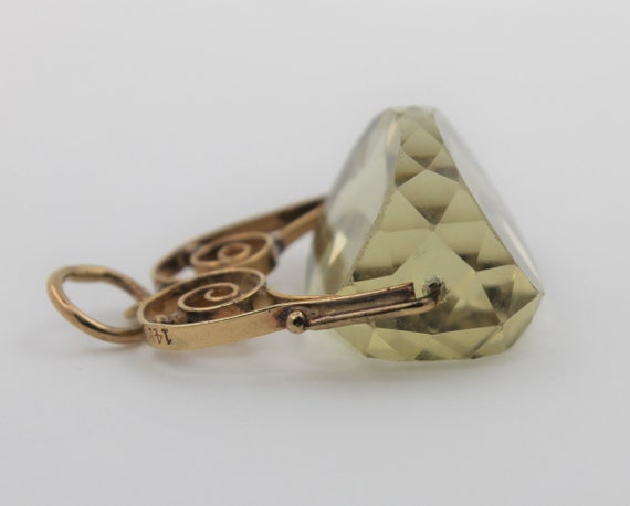 Vintage 1960s Handmade Solid 14K Yellow Gold Lime… - image 3