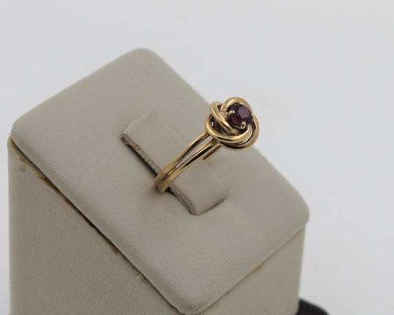 Vintage 1960s Handmade 14K Yellow Gold Ruby Fashi… - image 4