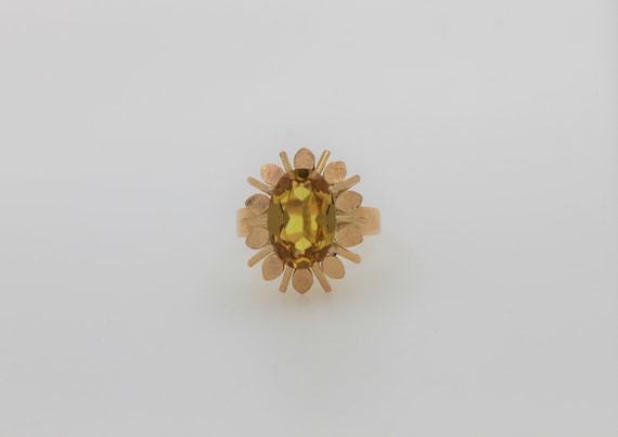 14k Gold Citrine Ring November Birthstone Vintage