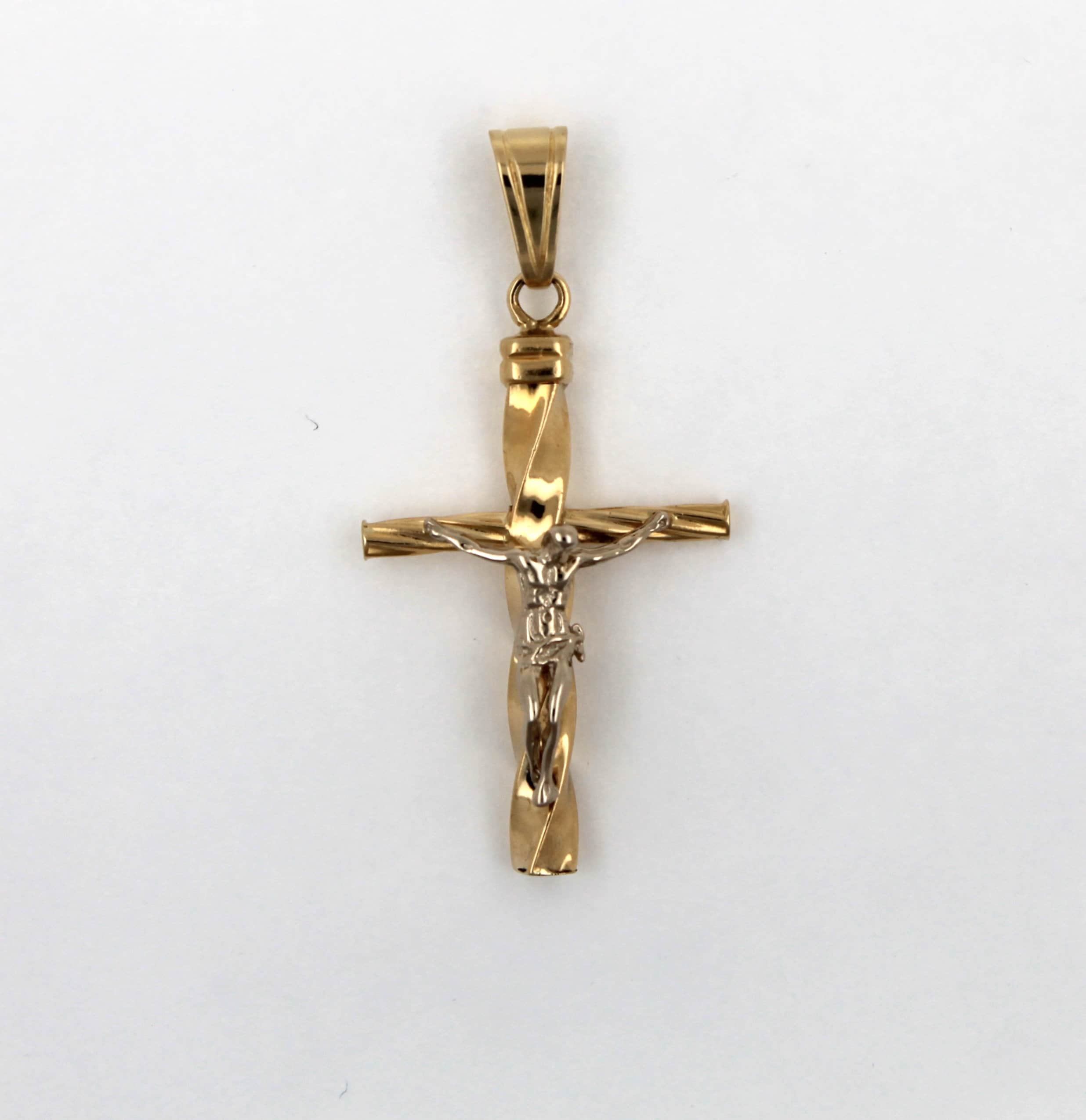 Pendentif Croix En Or 18 Carats Vintage Années 70 - Italie, Pour Homme