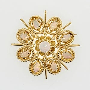 ヴィンテージブローチ4点 Vintage Statement Flower Brooch From Emmons, Silvertone