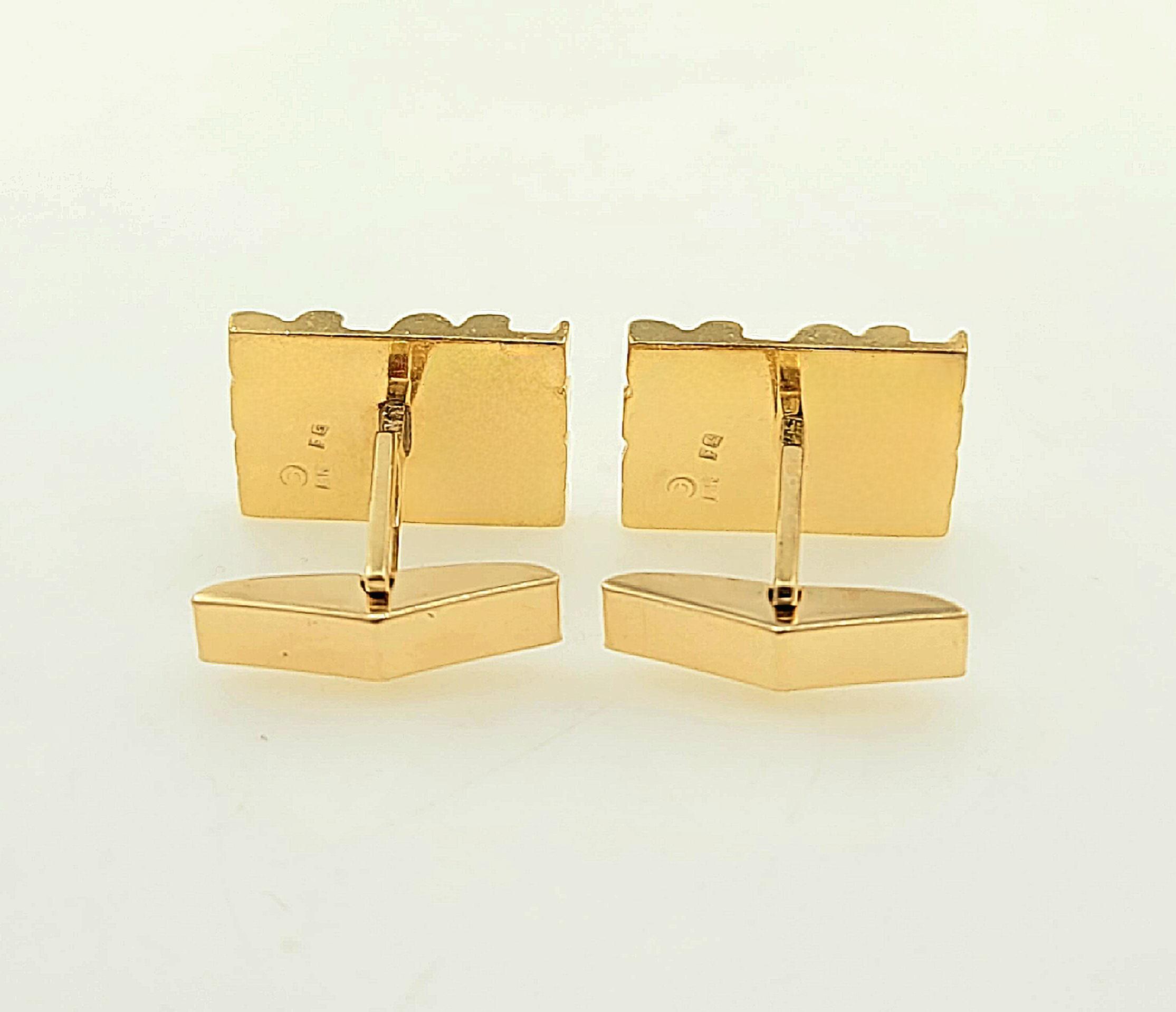 Boutons De Manchette Vintage En Or 10K Doré - Marque Hadley USA, Années 1960, Occasion
