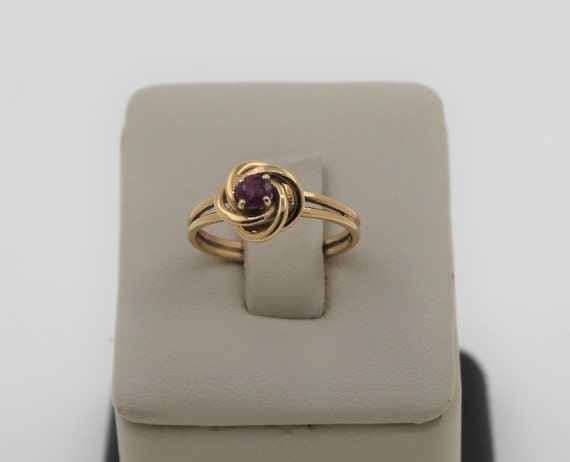 Vintage 1960s Handmade 14K Yellow Gold Ruby Fashi… - image 2