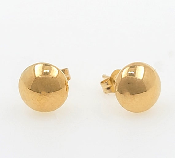 Vintage 1980s Handmade 14K Yellow Gold Earrings. … - image 1