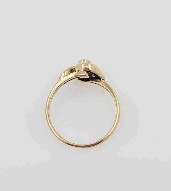 Vintage 1960s Handmade 14K Yellow Gold Solitaire … - image 3
