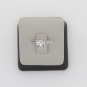 Antique 1930s Handmade 14K White Gold Diamond Engagement Ring 0.43 Carats
