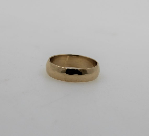 Vintage 1960s Handmade Solid 14K Wedding Band Ring - image 5