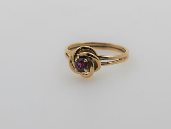 Vintage 1960s Handmade 14K Yellow Gold Ruby Fashi… - image 6