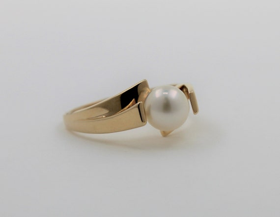 Vintage 1980s Handmade 14K Yellow Gold Real Pearl… - image 6