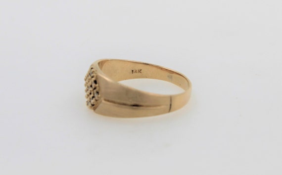 Vintage 1970s Handmade Solid 14K Yellow Gold Diam… - image 2