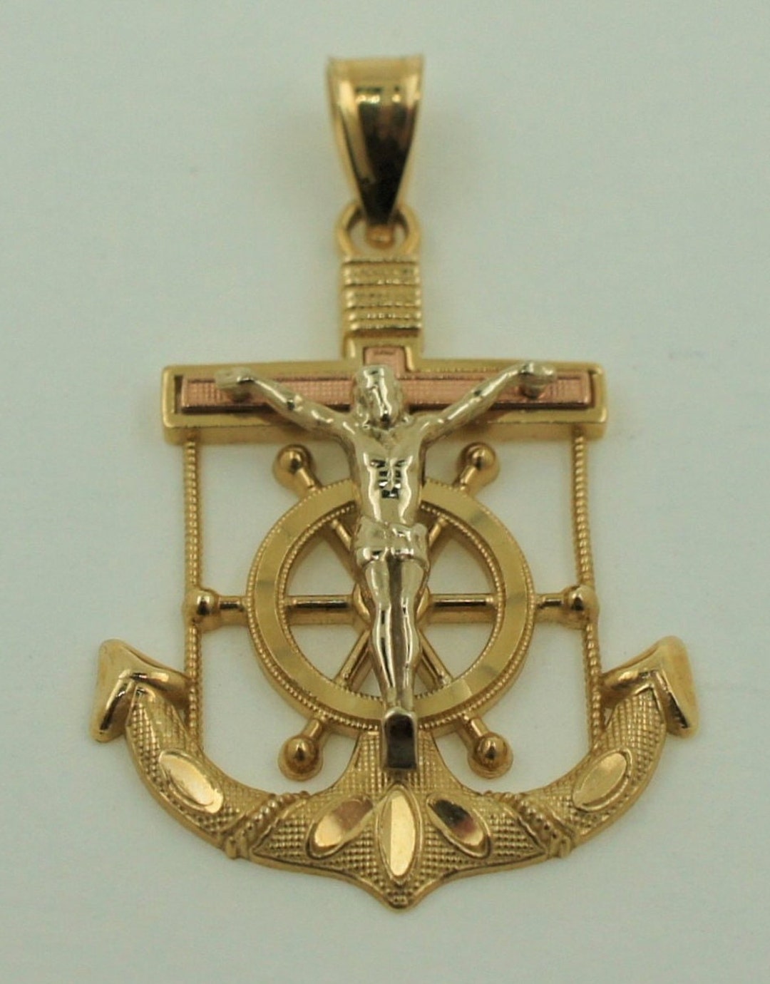 Stunning Handmade Tri Color 14K Solid Gold Religion Jesus Christ ...