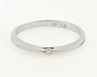 Handmade 18K White Gold Diamond Solitaire Ring (Size 6 1/2)